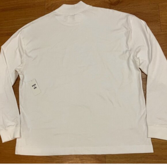 Mode of One Mens Long Sleeve Oversized Fit T Shirt Bright White Color Size M - Picture 5 of 8